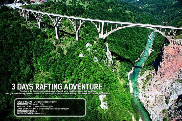 3-Day Tara River Rafting Through Durmitor National Park: Campfires, Canyons & Class II–IV Rapids