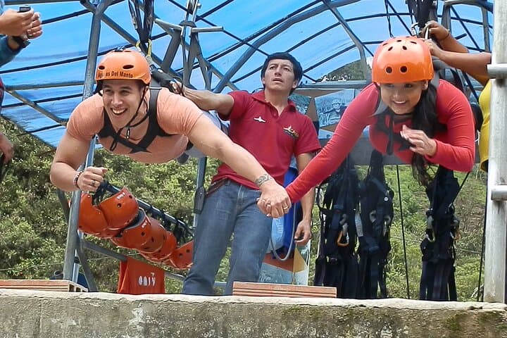 Manto de la Novia Zipline in Baños — 1300m Round-Trip Canopy Over the Waterfall photo 2