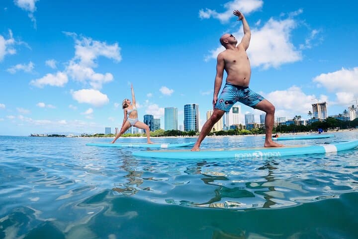 Stand-Up Paddle Yoga at Magic Island — SUP Classes in Honolulu photo 2