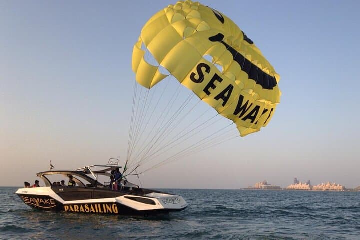 Soar Over Jumeirah Beach: Parasailing Above Palm Jumeirah & Dubai Marina photo 3