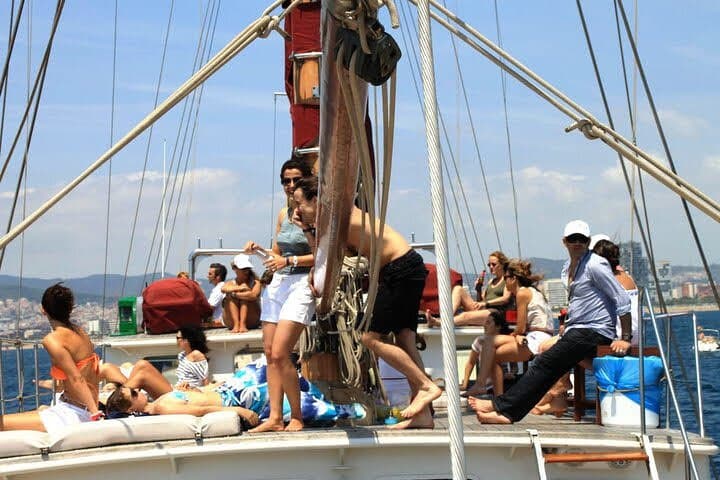 Sunset Sailing on a 1962 Historic Boat in Barcelona with DJ and Drinks