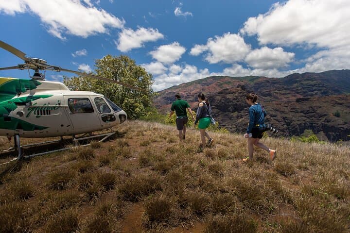 Helicopter Landing at Olokele Canyon: Kauai Air Tour with Canyon Stop