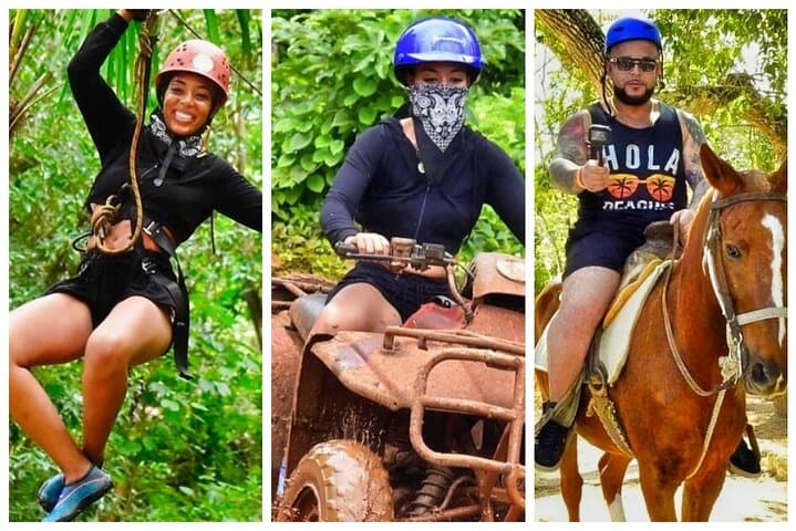Half-Day Horseback Riding, ATVs, Ziplines & Cenote Swim in Cancún