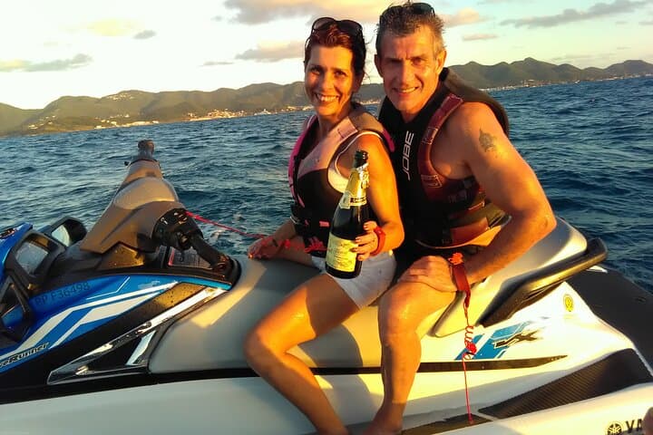 St Martin Jet Ski Sunset Cruise: Champagne Sunset Ride from Marigot Marina photo 4
