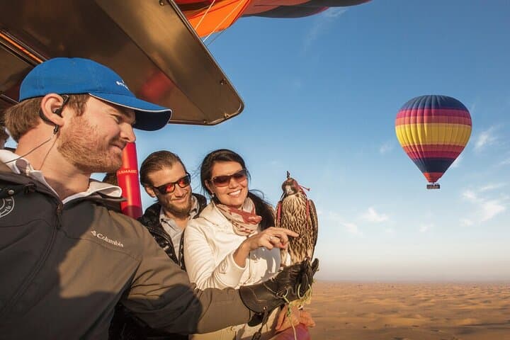 Sunrise Hot Air Balloon Over Dubai Desert with Falcon Show & Breakfast photo 2