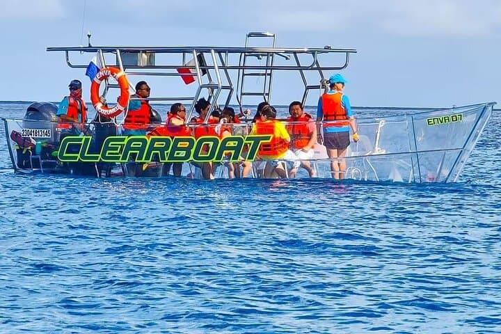Transparent Boat Snorkel Tour in Cozumel — 360° Views of Reefs & Sunken Ships