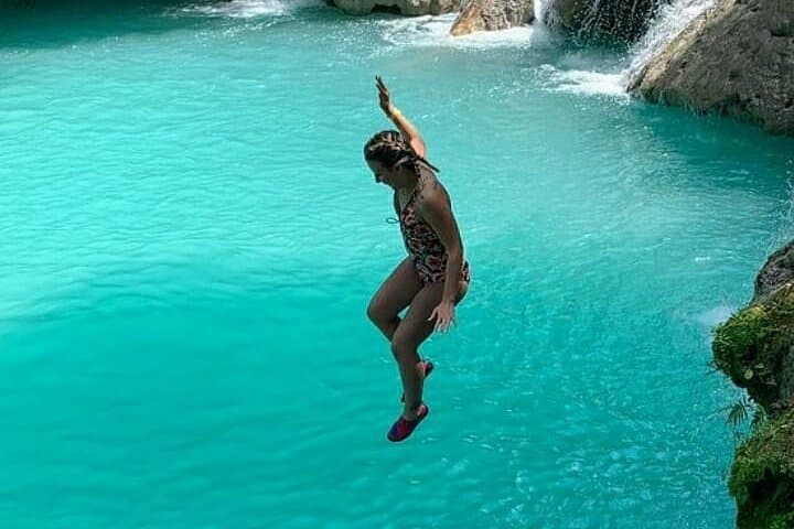 Blue Hole Waterfall Adventure from Montego Bay: Ocho Rios' Jump, Swim & Cliff Dive Experience photo 1