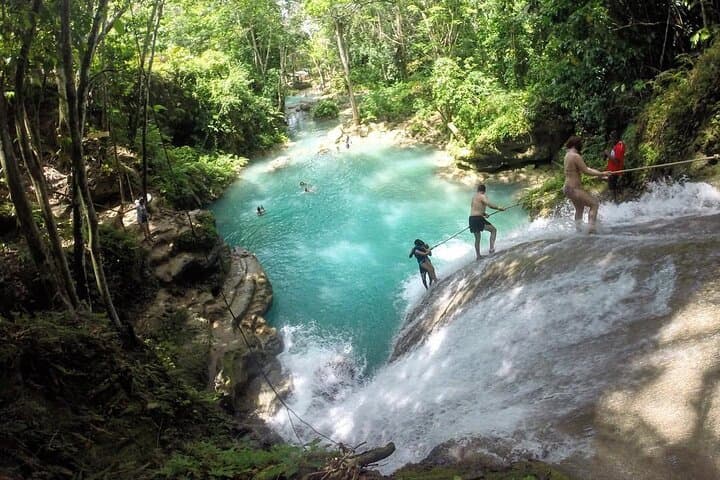 Blue Hole Waterfall Adventure from Montego Bay: Ocho Rios' Jump, Swim & Cliff Dive Experience photo 3