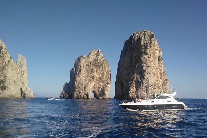 Circumnavigate Capri: Private 50' Yacht Cruise to Blue Grotioni & Faraglioni