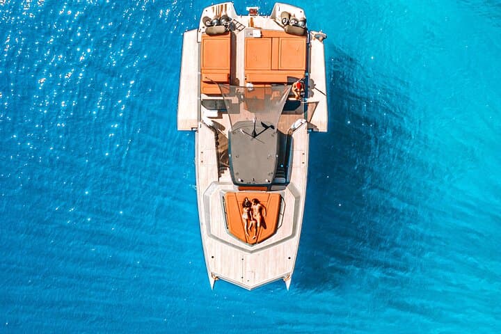 Private Luxury Power Catamaran Cruise in Santorini — Custom Caldera Routes