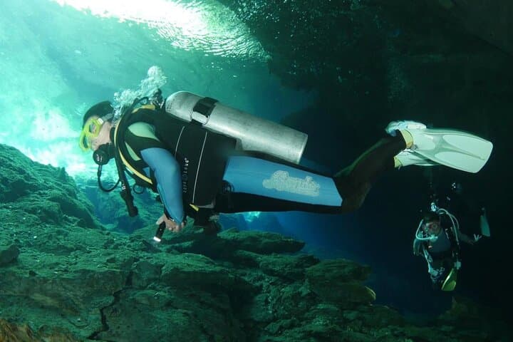 Dos Ojos Cenote: 2-Tank Guided Scuba Dives with Mayan Lunch from Tulum