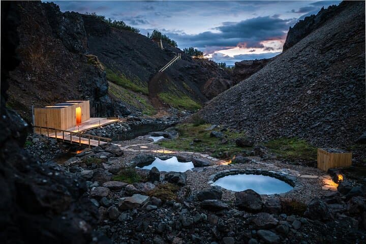 Húsafell Canyon Baths Tour: Highland Hike & Geothermal Soak near Langifoss photo 2