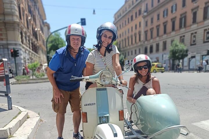 Rome Vespa Sidecar Night Tour with Pickup — Colosseum, Trastevere & Janiculum photo 1