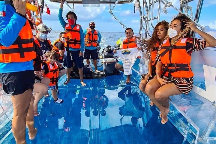 Cancun Glass Boat Cruise Nichupte Lagoon Caribbean Views photo 6