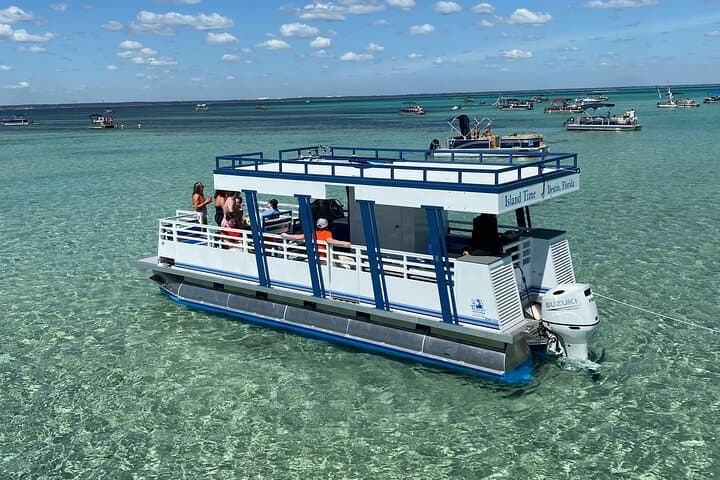 Destin Sunset Pontoon Cruise: Private Eco Tour to Crab Island & Norriego Point photo 2