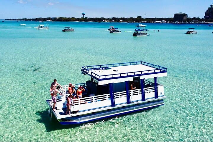 Destin Sunset Pontoon Cruise: Private Eco Tour to Crab Island & Norriego Point photo 3