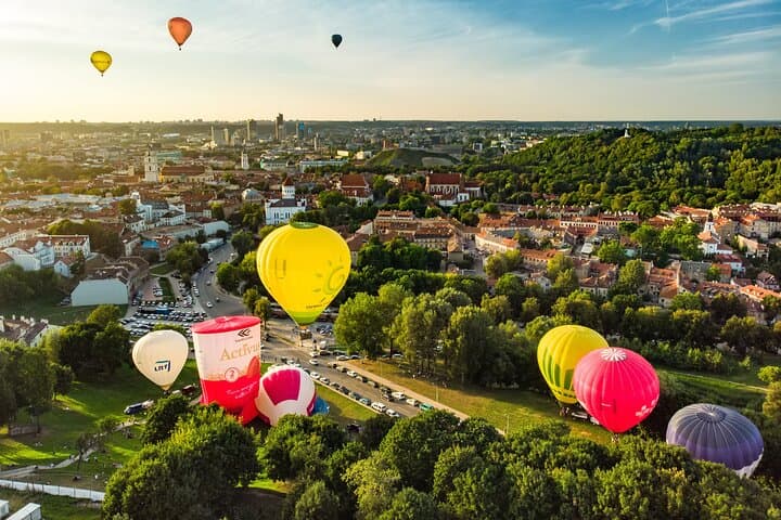 Hot Air Balloon Flight Over Vilnius Old Town — Sunrise Ride with Transfer & Champagne