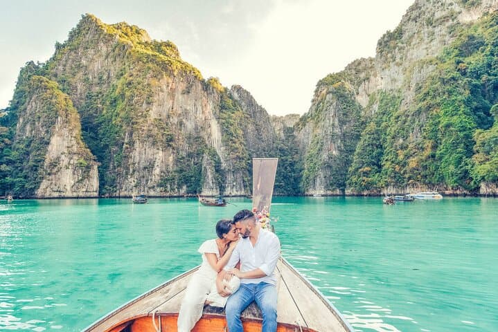 Phi Phi Long-Tail Boat Photoshoot — Maya Bay, Pileh Lagoon & Viking Cave