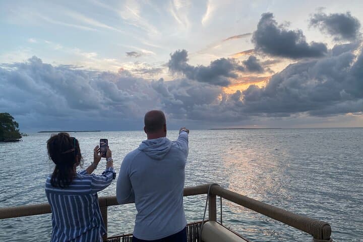 Private Islamorada Sunset Cruise: Tiki Pontoon Sunset & Dolphin Watching