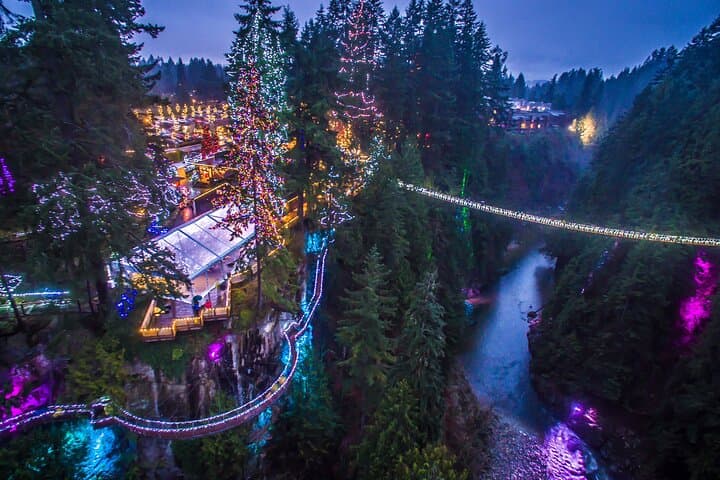 Vancouver City Tour & Capilano Suspension Bridge Canyon Lights