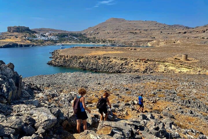 Hike the Lindos Coastal Circuit: Vlycha Bay, Navarone Views & Acropolis