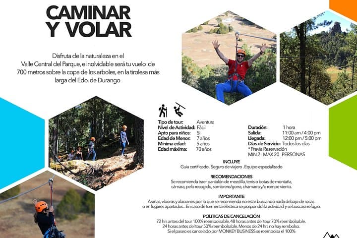 Soar the Sierra Madre: La Pirámide Park Walk & Fly Zipline (Durango)