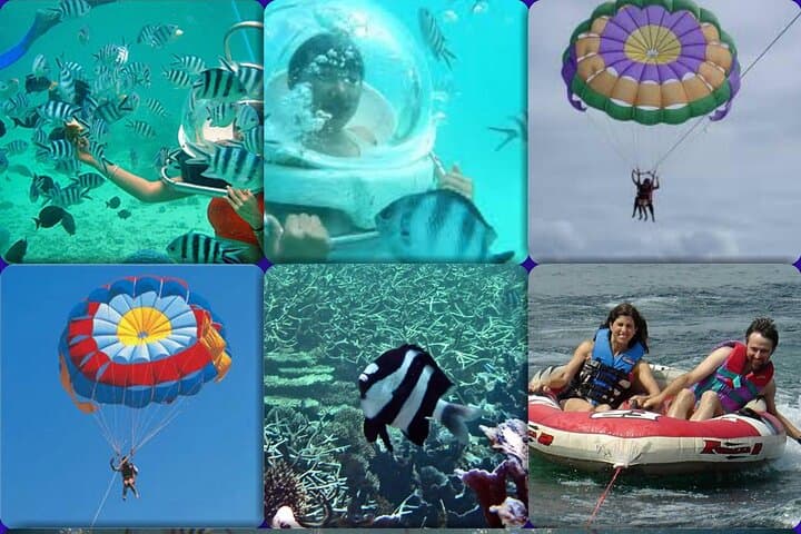 Belle Mare to Île aux Cerfs: Full-Day Watersports, Parasailing & Undersea Walk photo 1