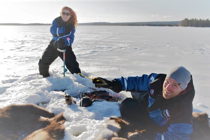 Ice Fishing Like a Finn — Apukka Adventures Rovaniemi Arctic Lake Experience