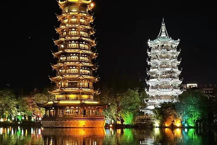 Guilin Four Lakes Night Cruise — Sun & Moon Pagodas & City Lights photo 4
