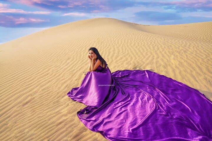 Dubai Flying Dress Desert Photoshoot — Sunrise Al Qudra Dress & Video Experience photo 4