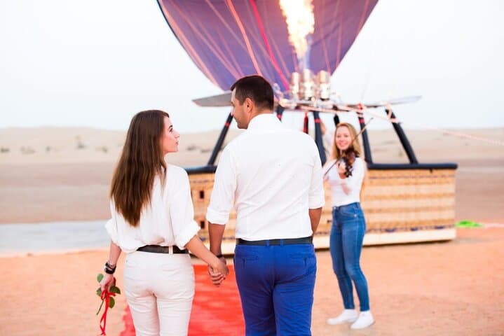 Sunrise Hot Air Balloon Over Dubai Desert with Falcon Show & Camel Experience photo 2