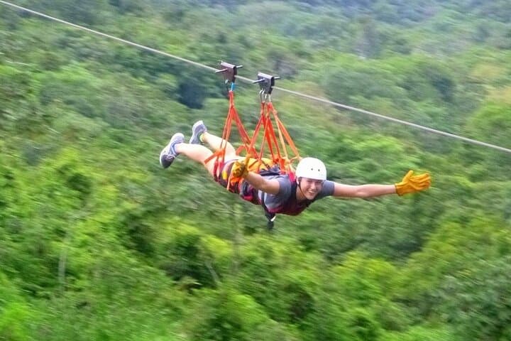 Arenal Full-Day Adventure: Canopy, Canyoning, Tarzan Swing & Class II–III Rafting