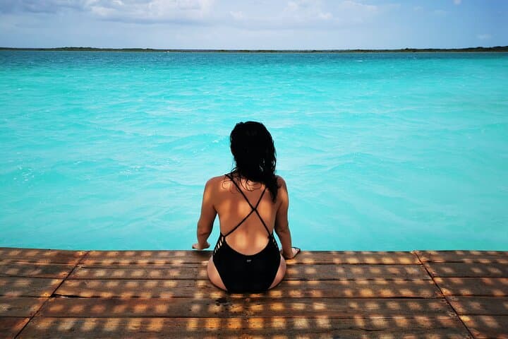 Full-Day Bacalar 7 Colors Lagoon Boat Tour from Tulum