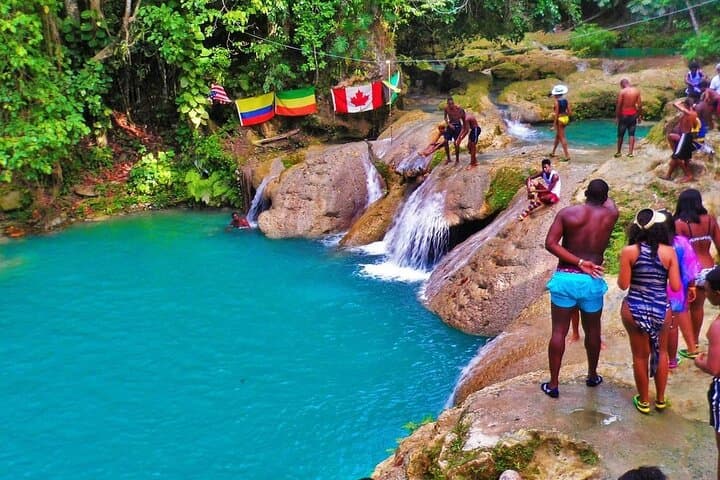 Blue Hole Adventure Tour: Swim, Dive & Rope Swing at Ocho Rios' Secret Falls