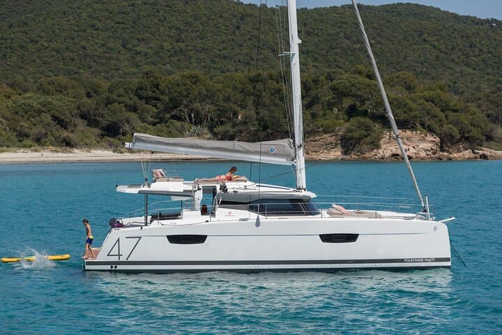 Private Luxury Catamaran Cruise from Mykonos to Rhenia — 5-Hour Charter