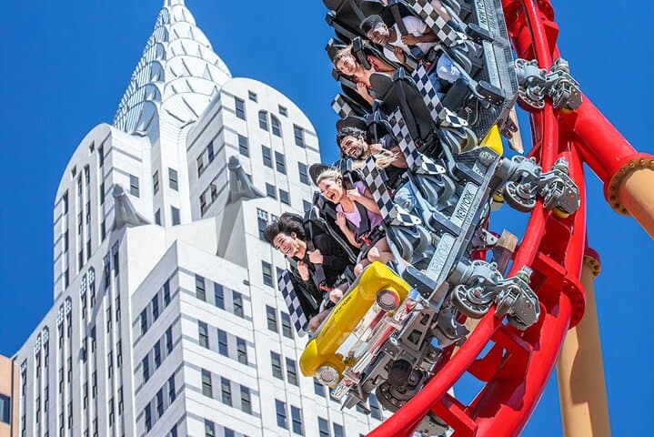 Ride the Big Apple Coaster: 67mph Thrill Above the Las Vegas Strip