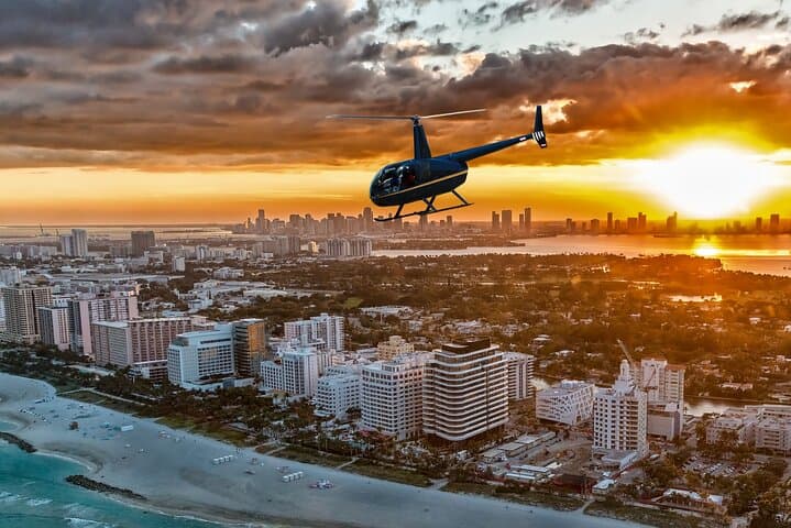 Sunset Miami Private Helicopter Tour: VIP Aerial Flight Over South Beach and Biscayne Bay photo 1