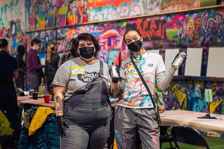 BYOB Spray Paint & Sip in Chicago Uptown — Studio W.I.P. Urban Art Workshop photo 2