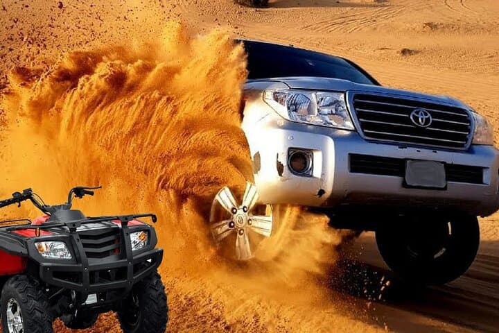 Dubai Evening Desert Safari: Quad Biking, Camel Ride & BBQ Camp Experience