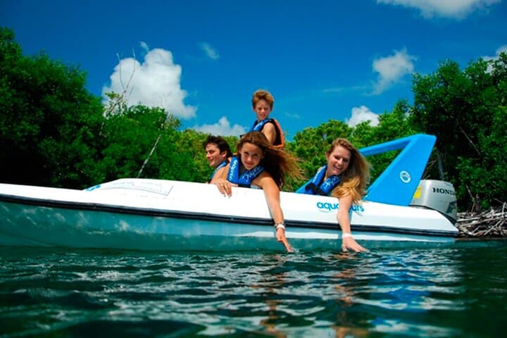 Nichupté Lagoon Speedboat Adventure: Mangroves & Snorkel at Punta Nizuc