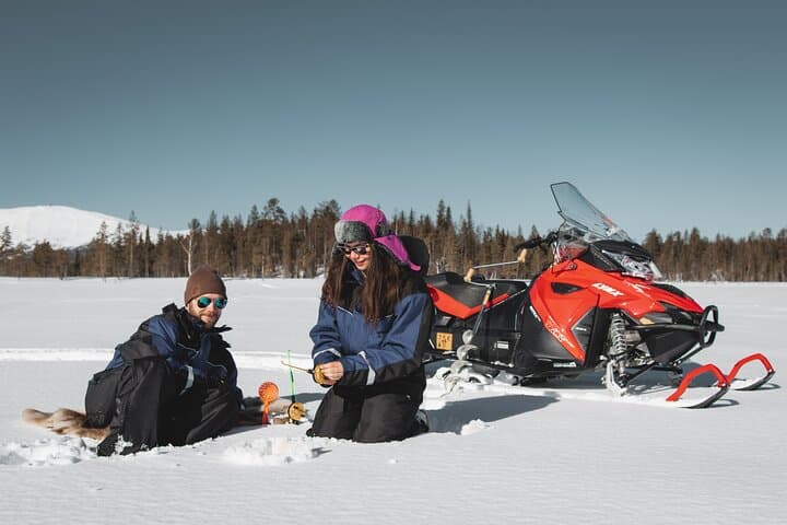 Snowmobiling and Ice-Fishing Lunch in Lapland from Rovaniemi