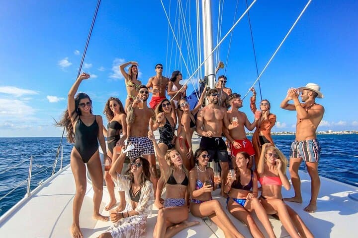 Seven-Hour Catamaran to Isla Mujeres: Open Bar, Snorkel & Beach Club photo 1