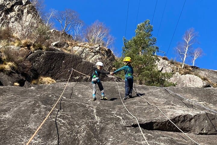 Family Rock Climbing in Maggia Valley near Locarno — Kids-Friendly Climbing Adventure