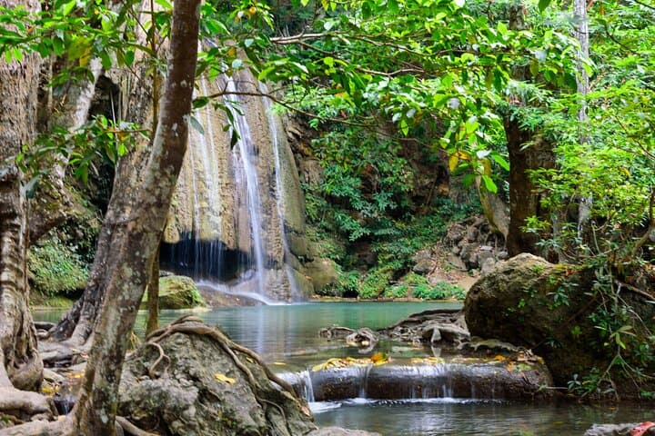 Private 2-Day Erawan Waterfall & Kanchanaburi Highlights from Bangkok