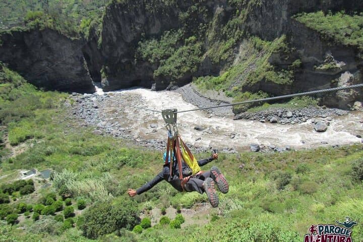 Manto de la Novia Zipline in Baños — 1300m Round-Trip Canopy Over the Waterfall photo 3
