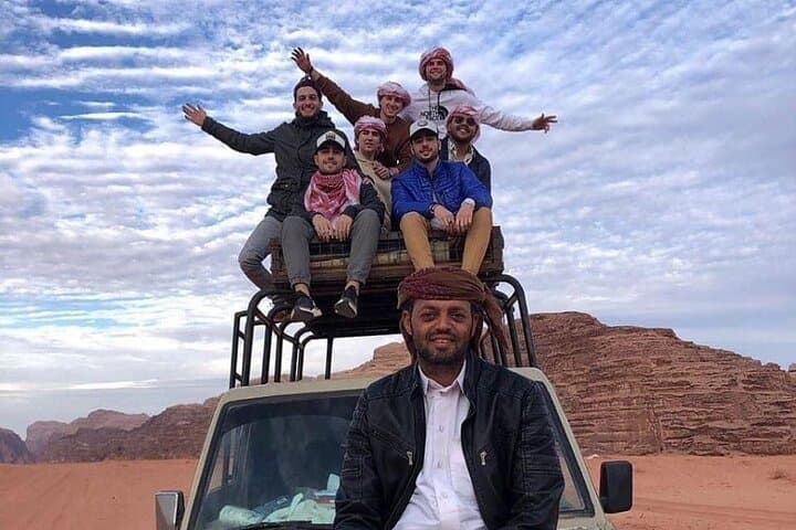 Wadi Rum Half-Day 4x4 and Camel Tour — Lawrence's Spring, Sand Dunes & Rock Bridges