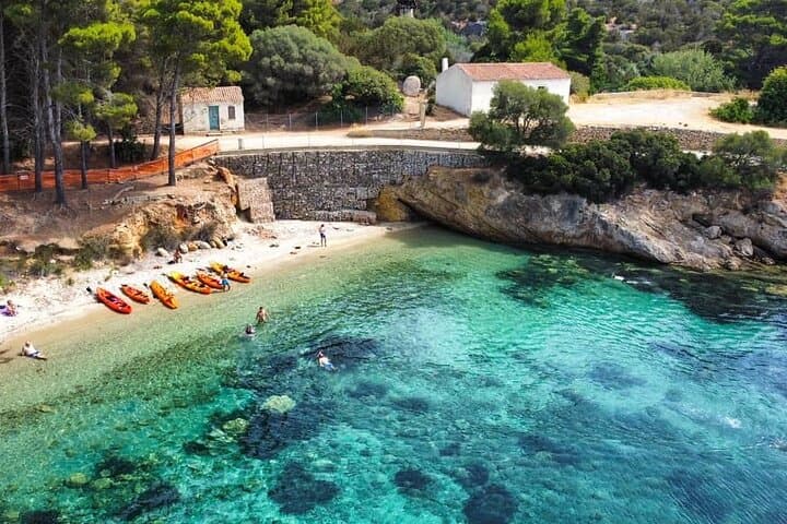 Kayak to Cala Moresca & Figarolo: Dolphins, Snorkel and Sardinian Aperitif photo 3