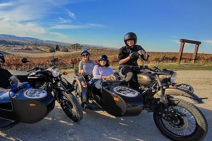 Tandem Sidecar Winery Tour in Paso Robles — Private Motorcycle Wine Tasting Experience