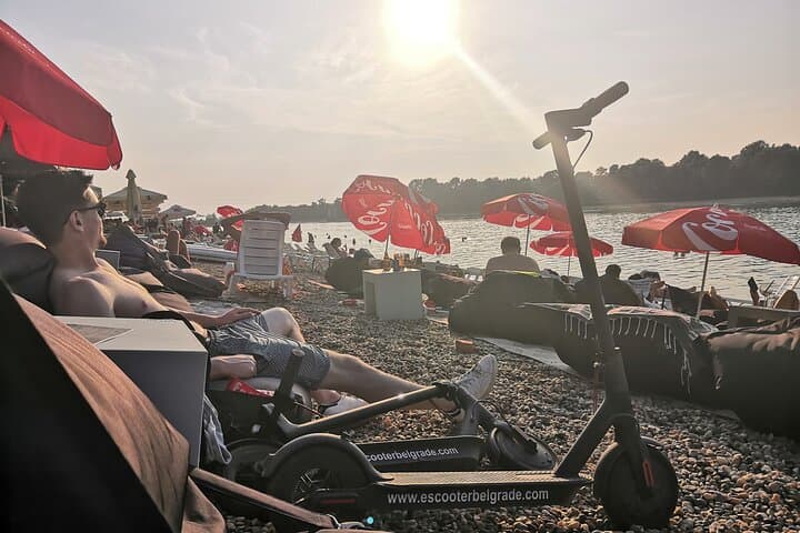 Ada Lake E-Scooter and Beach Day in Belgrade