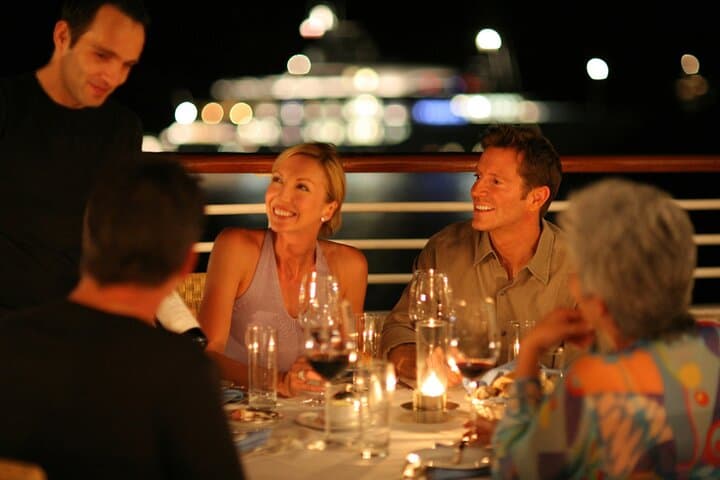 Wave Dancer Night Cruise in Paphos: Gourmet Dinner & Fireworks